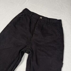J. Galt Pants Womens Medium Black Cargo Relaxed Straight Twill Casual Workwear